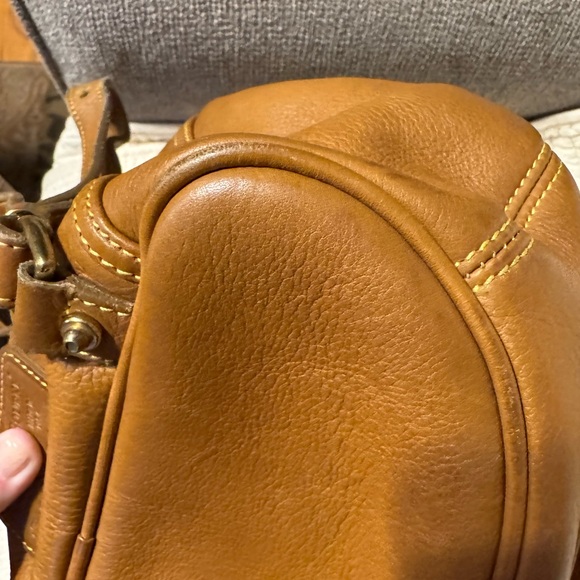 Dooney & Bourke tan pebbled leather drawstring backpack - Picture 8 of 11